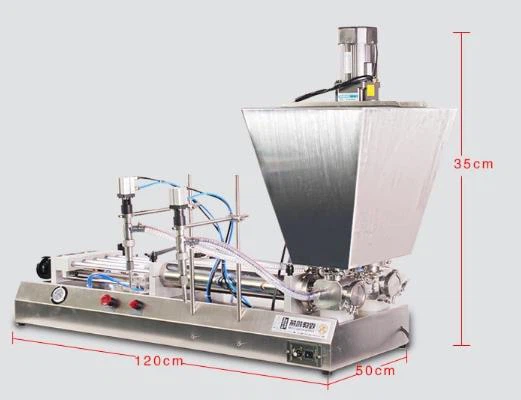 Horizontal Liquid Filling Machine With Hopper And Mixing