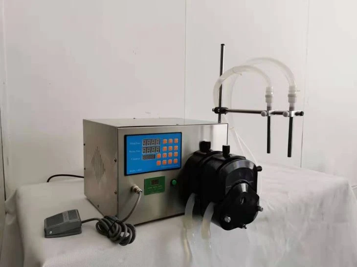 Digital Control Peristaltic Pump Double Heads Liquid Filling Machine